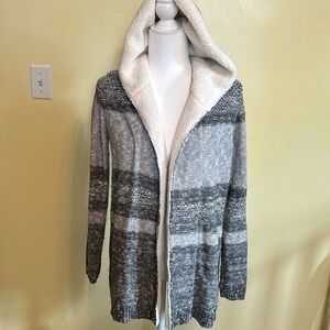 Lety & Me long sweater hooded coat.